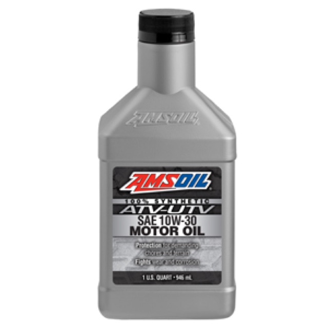 Bottle of AMSOIL 100% Synthetic ATV/UTV Motor Oil