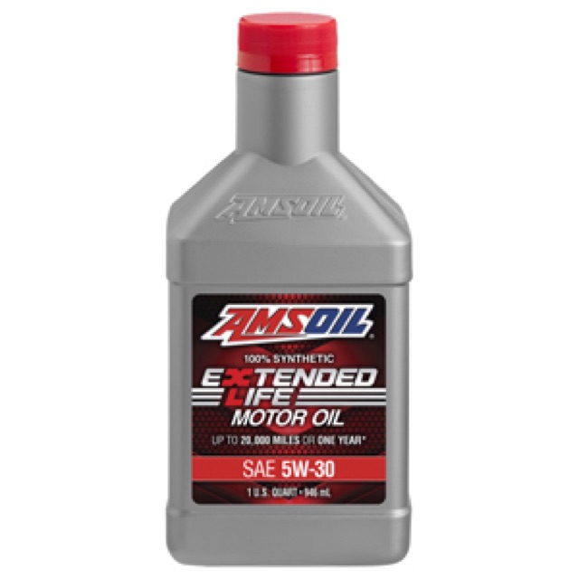 Bottle of AMSOIL Extended-Life 100% Synthetic Motor Oil