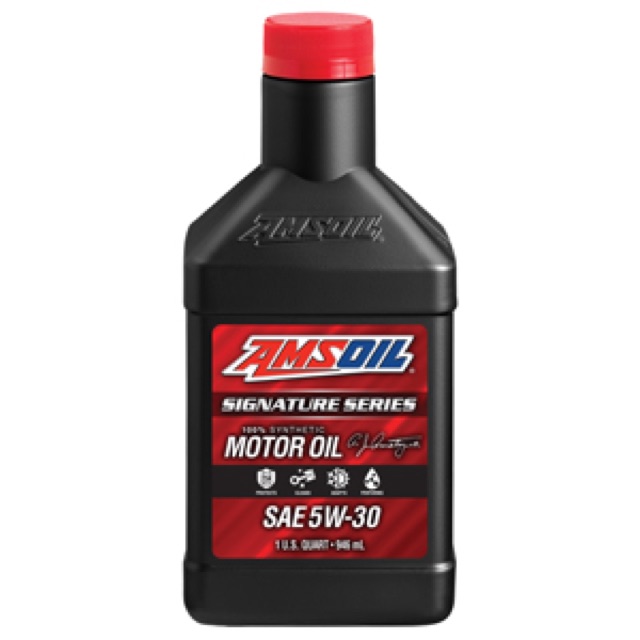 Bottle of AMSOIL Signature Series 100% Synthetic Motor Oil